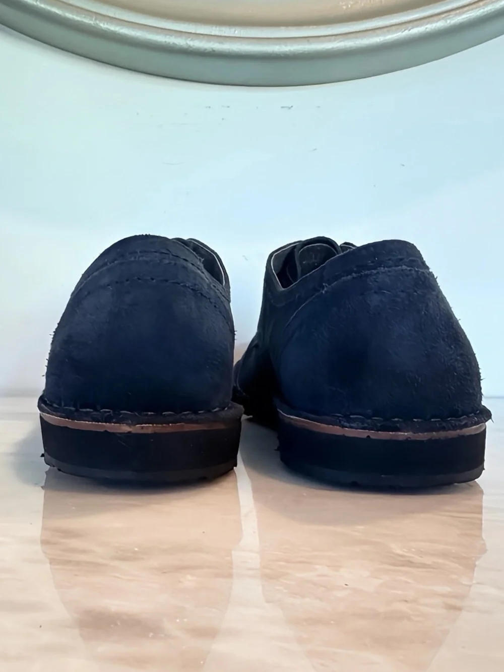John Varvatos USA Blue Suede Derby Shoes Mens 11 Navy Lace Up Casual Dress